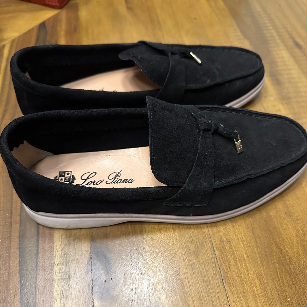 Black charm loafers size 39